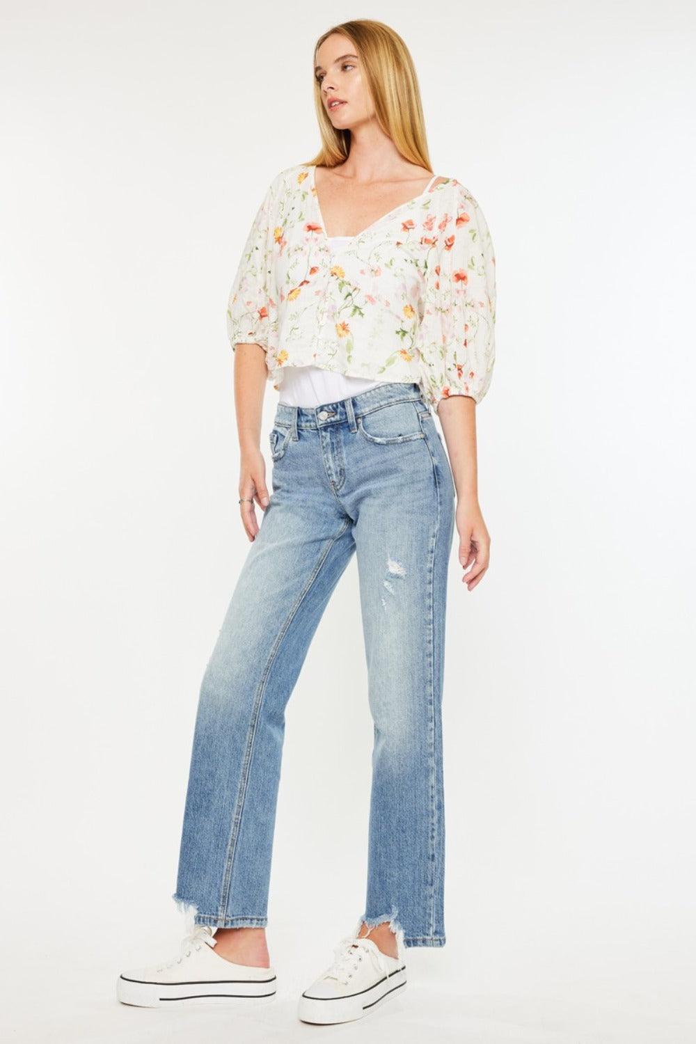 Mid Rise Flare Jeans- Doss Dollz