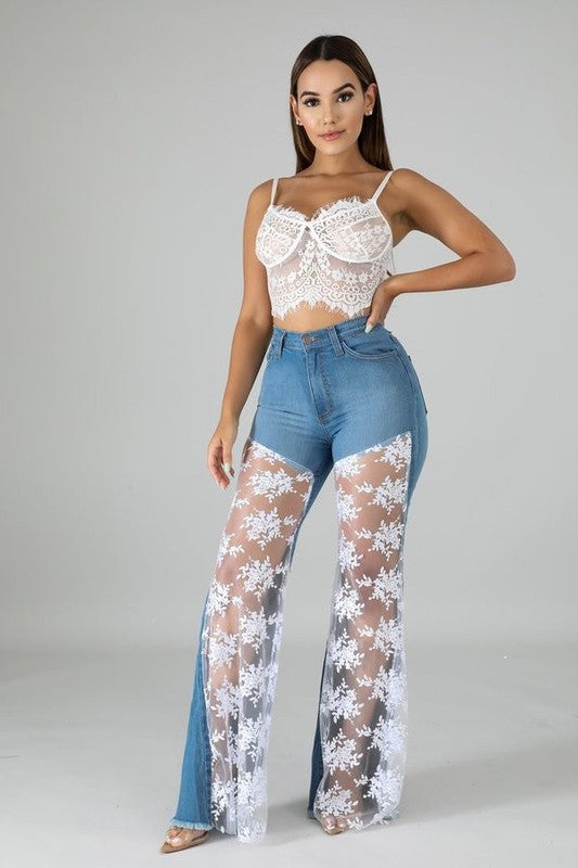 Mid Rise Flare Jeans- Doss Dollz