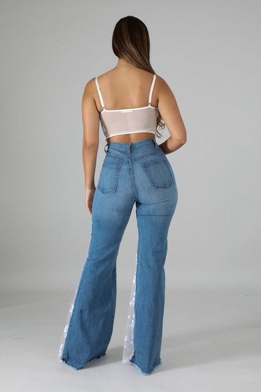 Mid Rise Flare Jeans- Doss Dollz