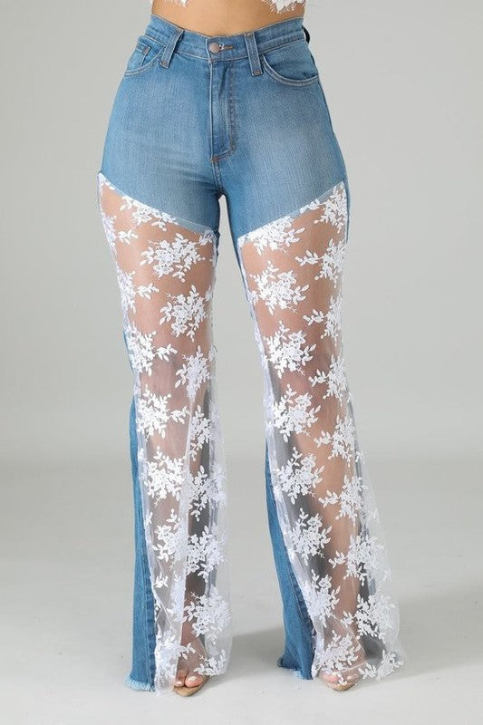 Mid Rise Flare Jeans- Doss Dollz