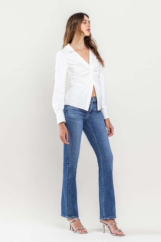 Mid Rise Flare Jeans- Doss Dollz