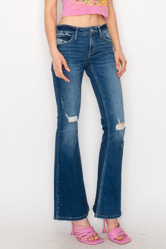 Mid Rise Flare Jeans- Doss Dollz