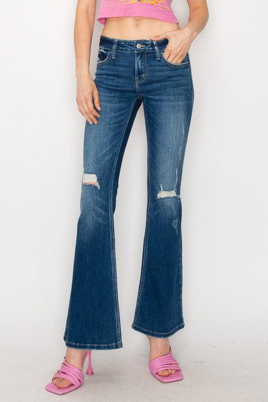 Mid Rise Flare Jeans- Doss Dollz