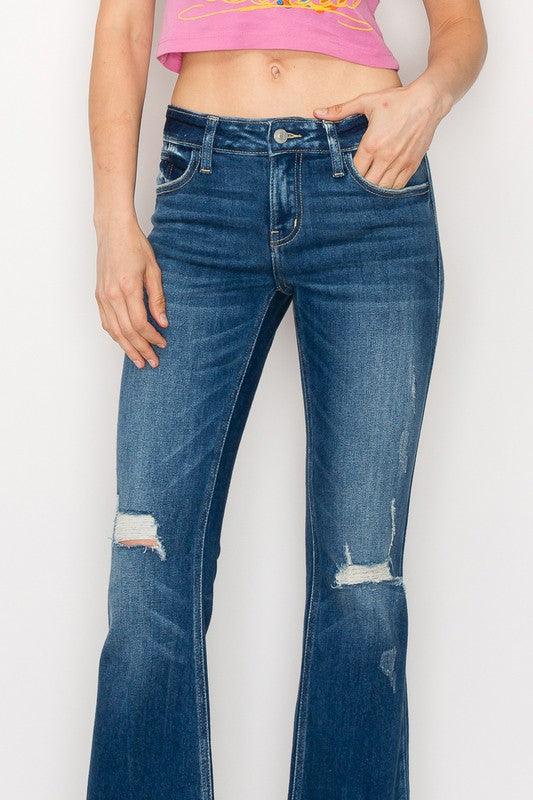 Mid Rise Flare Jeans- Doss Dollz