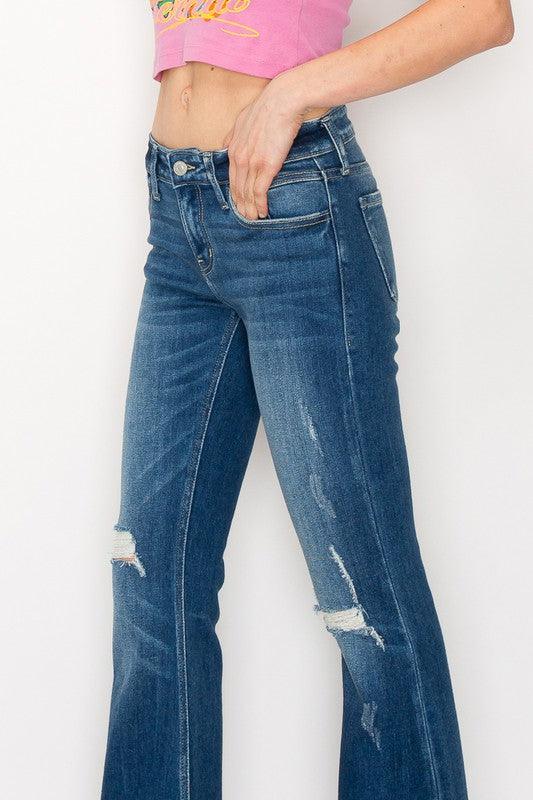 Mid Rise Flare Jeans- Doss Dollz