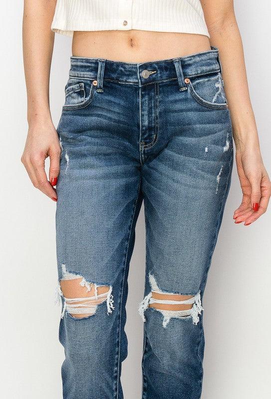 Mid Rise Flare Jeans- Doss Dollz