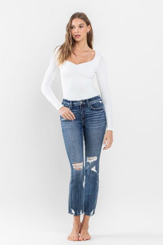 Mid Rise Flare Jeans- Doss Dollz