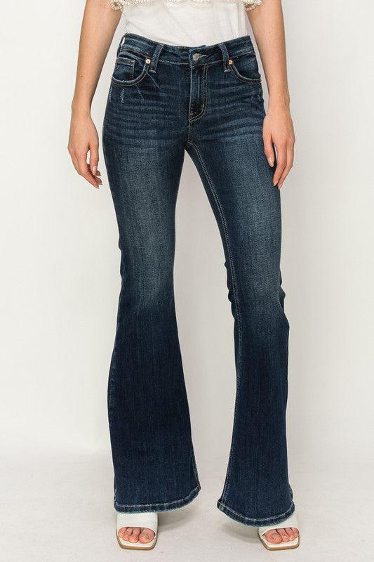 Mid Rise Flare Jeans- Doss Dollz