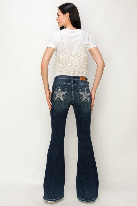 Mid Rise Flare Jeans- Doss Dollz