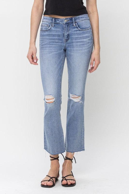 Mid Rise Flare Jeans- Doss Dollz