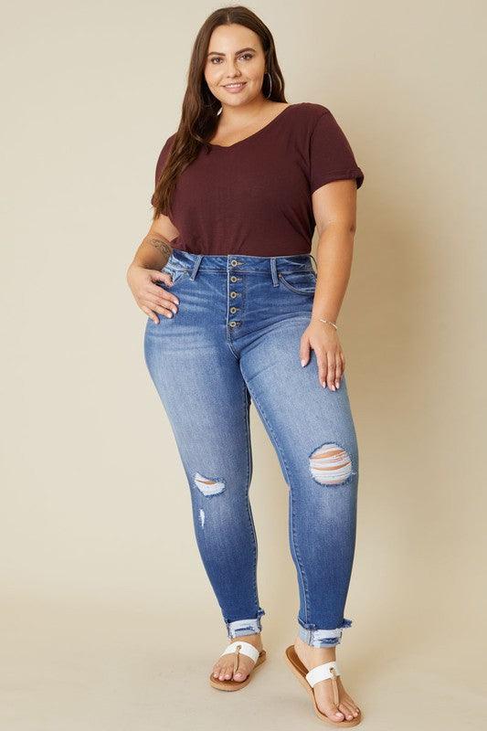 Mid Rise Flare Jeans- Doss Dollz