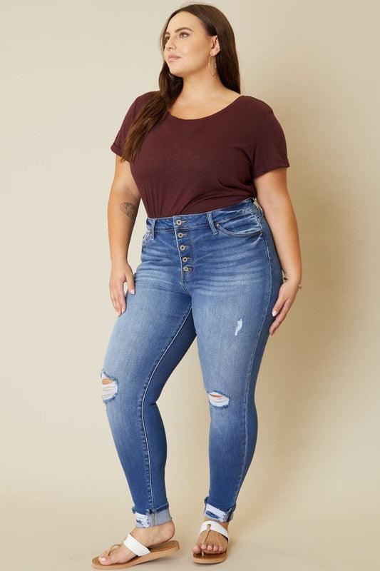 Mid Rise Flare Jeans- Doss Dollz