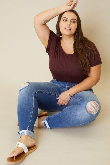 Mid Rise Flare Jeans- Doss Dollz