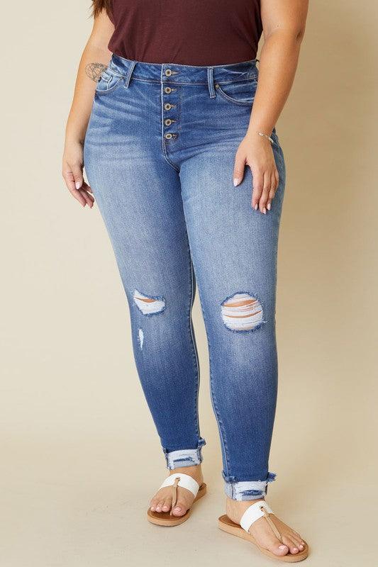 Mid Rise Flare Jeans- Doss Dollz