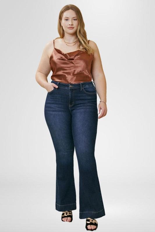 Mid Rise Flare Jeans- Doss Dollz