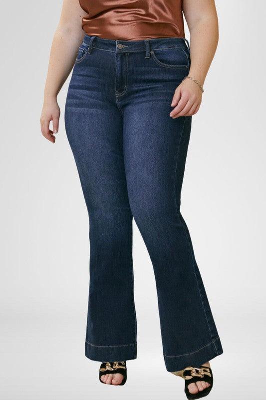 Mid Rise Flare Jeans- Doss Dollz