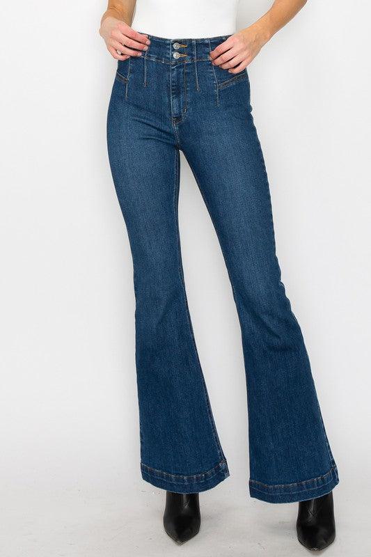 Mid Rise Flare Jeans- Doss Dollz