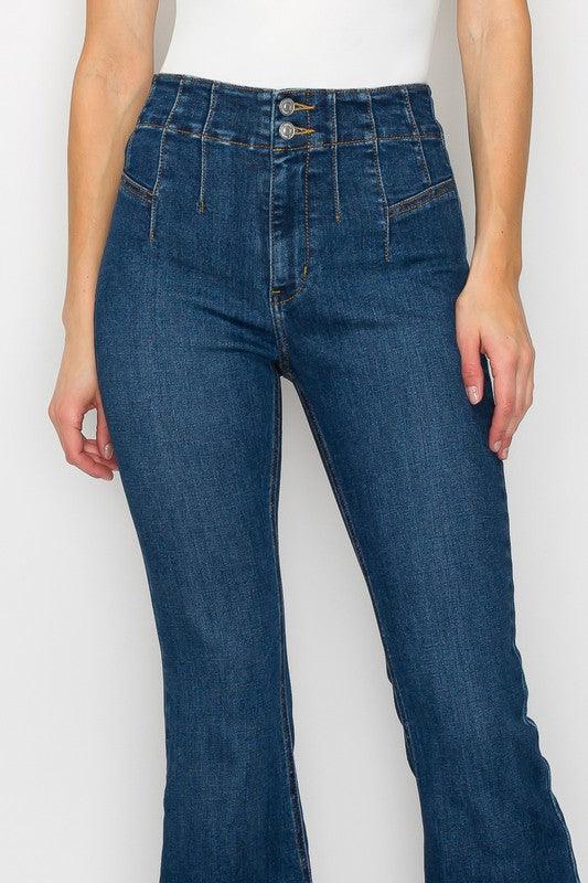 Mid Rise Flare Jeans- Doss Dollz