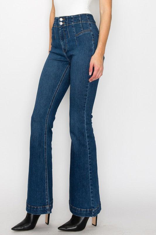 Mid Rise Flare Jeans- Doss Dollz