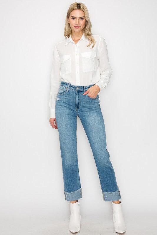 Mid Rise Flare Jeans- Doss Dollz