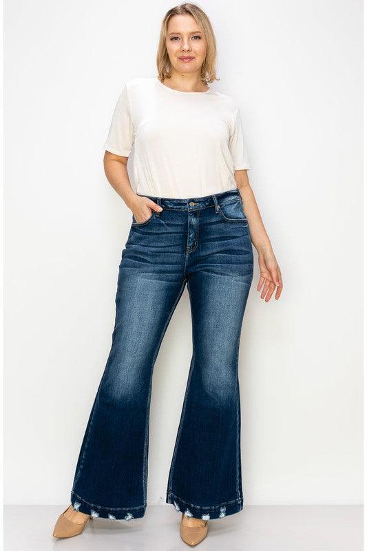 Mid Rise Flare Jeans- Doss Dollz