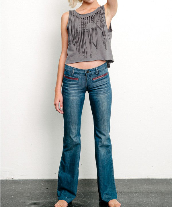 Mid Rise Flare Jeans- Doss Dollz