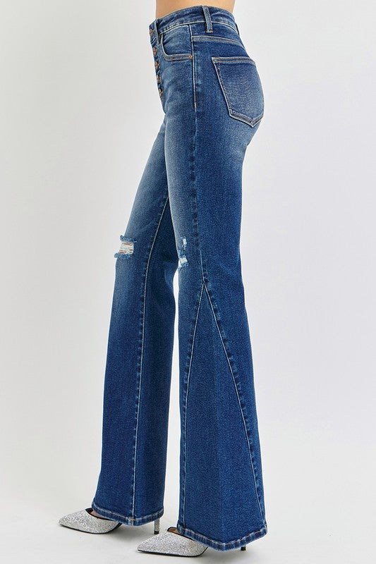 Mid Rise Flare Jeans- Doss Dollz