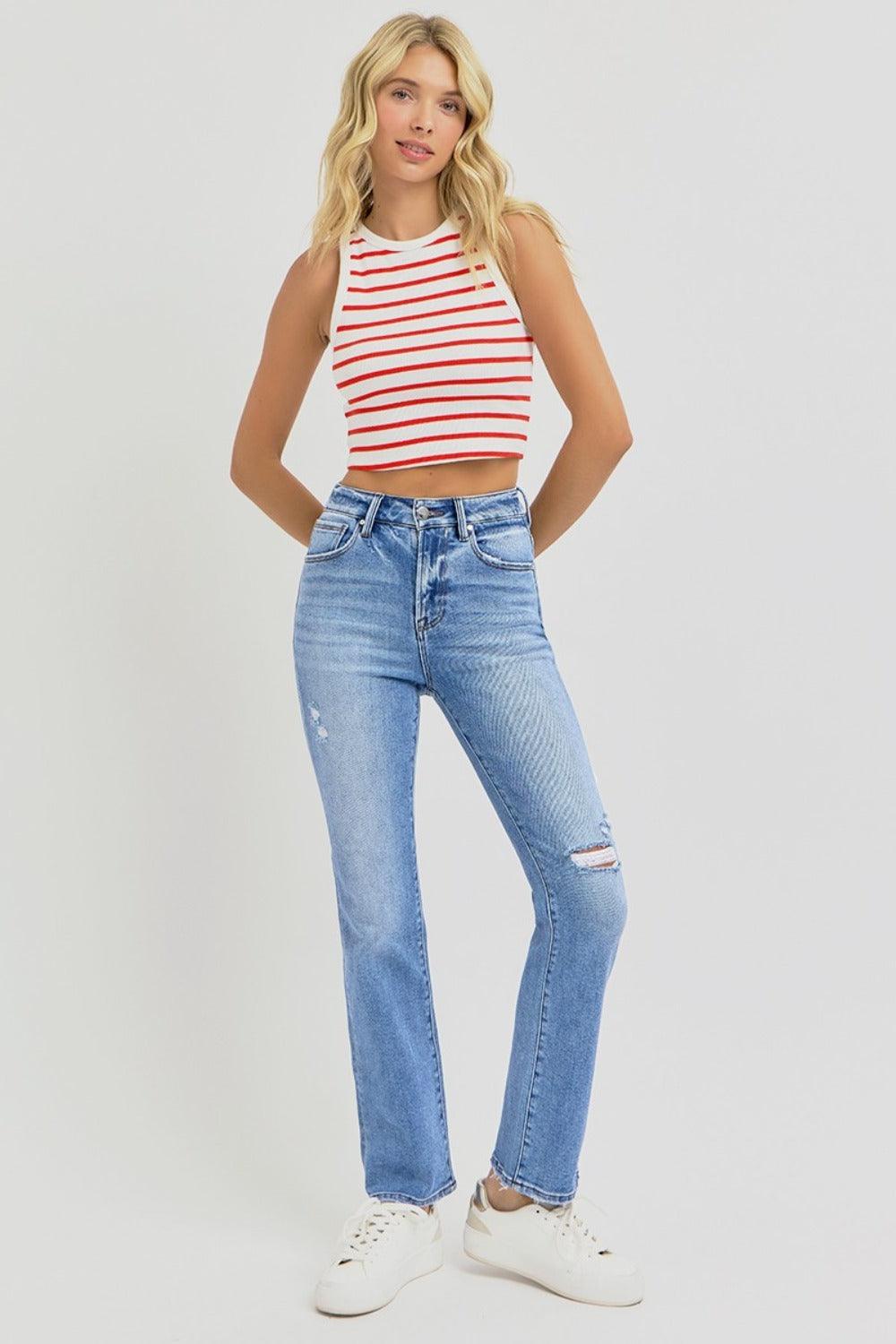 Mid Rise Flare Jeans- Doss Dollz