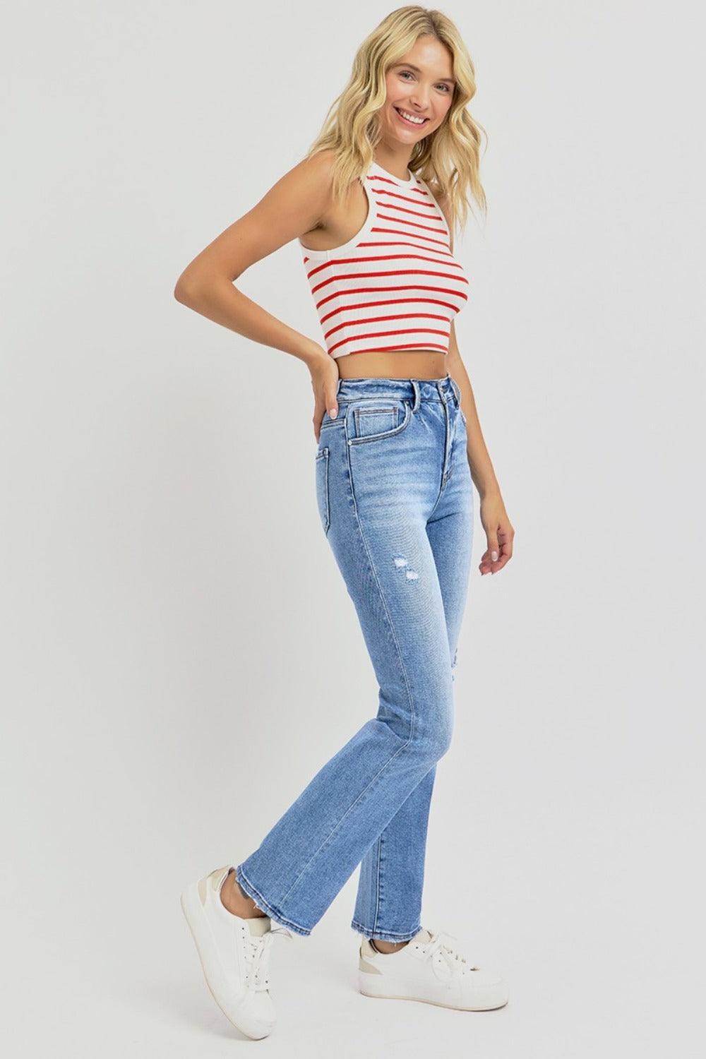Mid Rise Flare Jeans- Doss Dollz