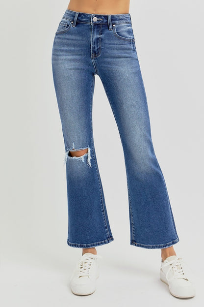 Mid Rise Flare Jeans- Doss Dollz