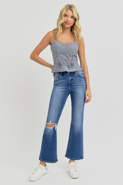 Mid Rise Flare Jeans- Doss Dollz