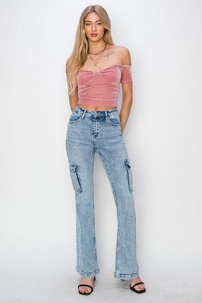 Mid Rise Flare Jeans- Doss Dollz
