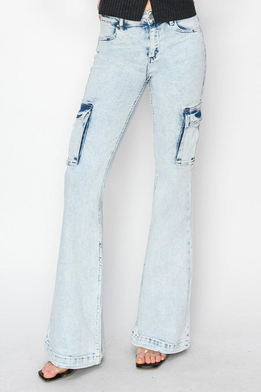 Mid Rise Flare Jeans- Doss Dollz