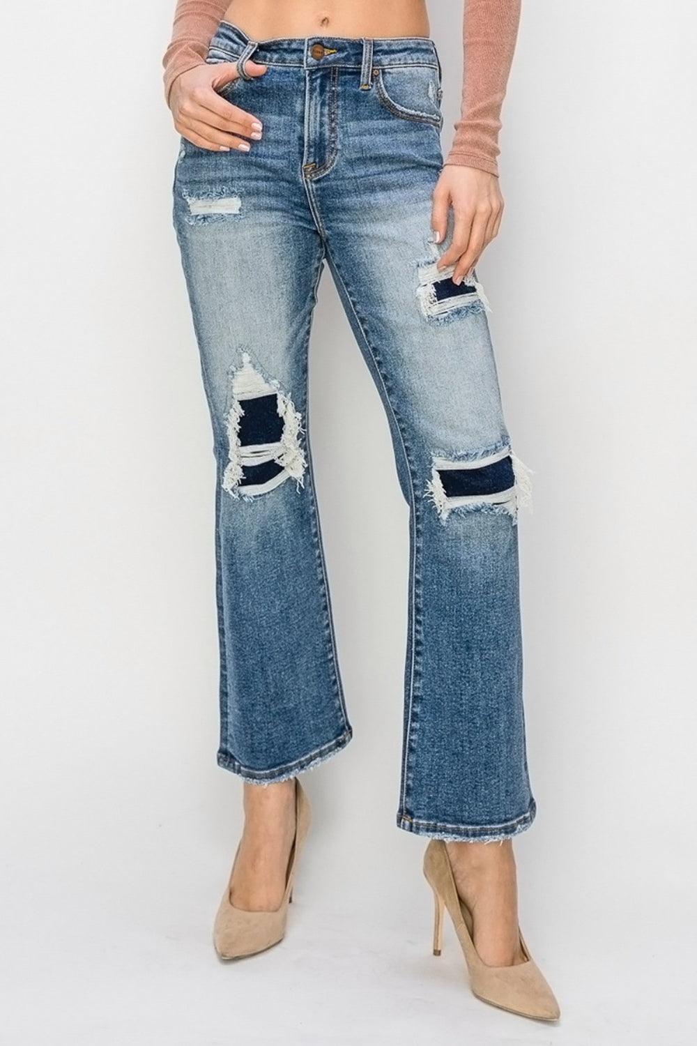 Mid Rise Flare Jeans- Doss Dollz