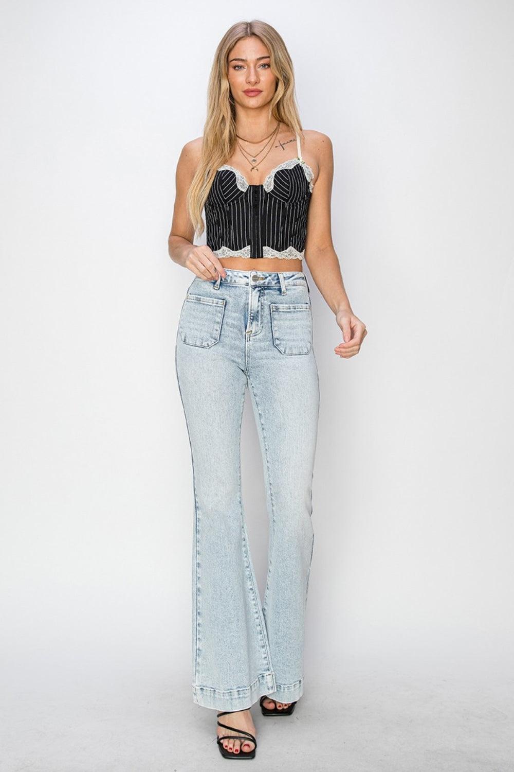 Mid Rise Flare Jeans- Doss Dollz