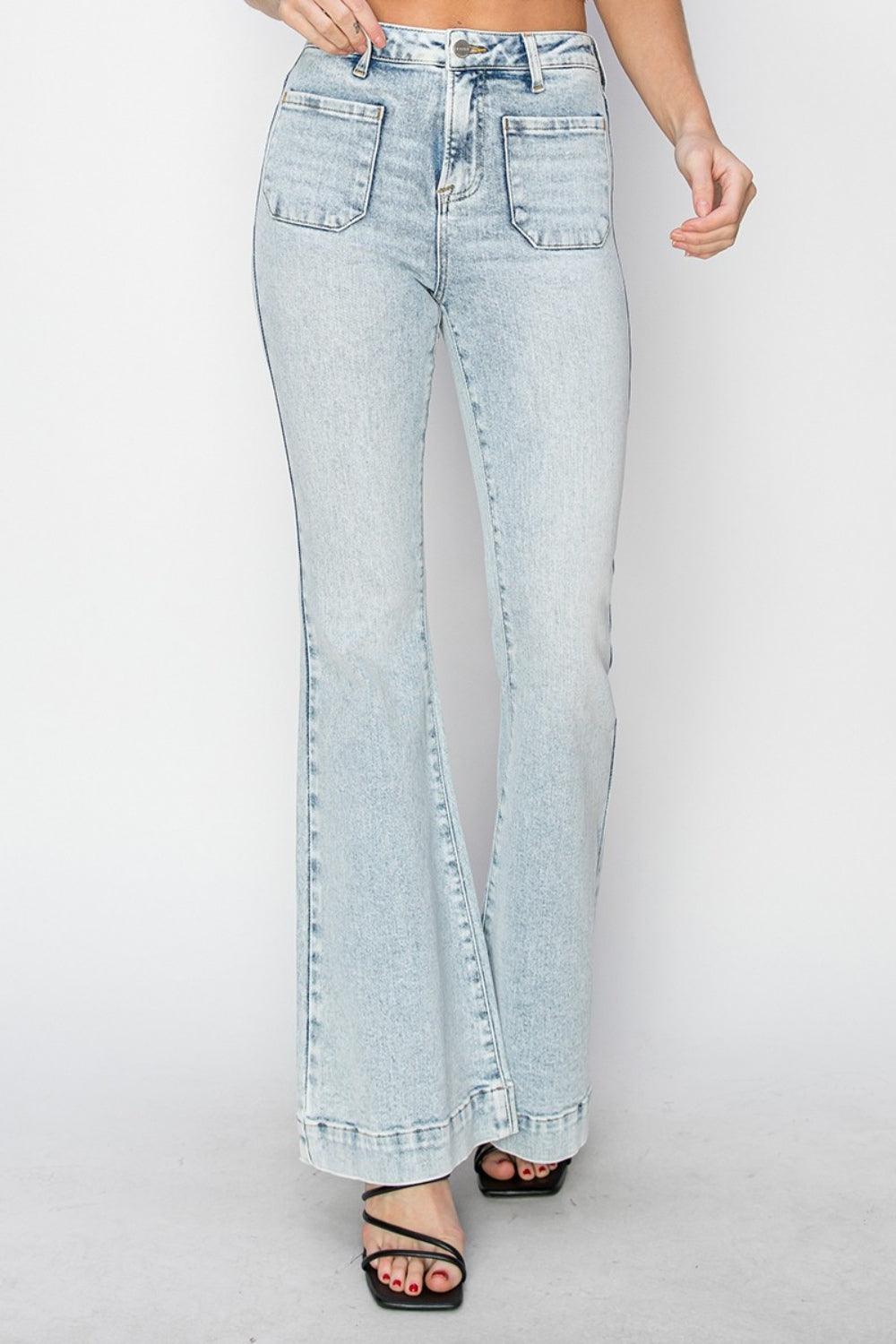 Mid Rise Flare Jeans- Doss Dollz