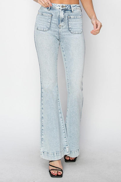 Mid Rise Flare Jeans- Doss Dollz