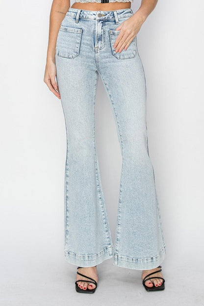 Mid Rise Flare Jeans- Doss Dollz