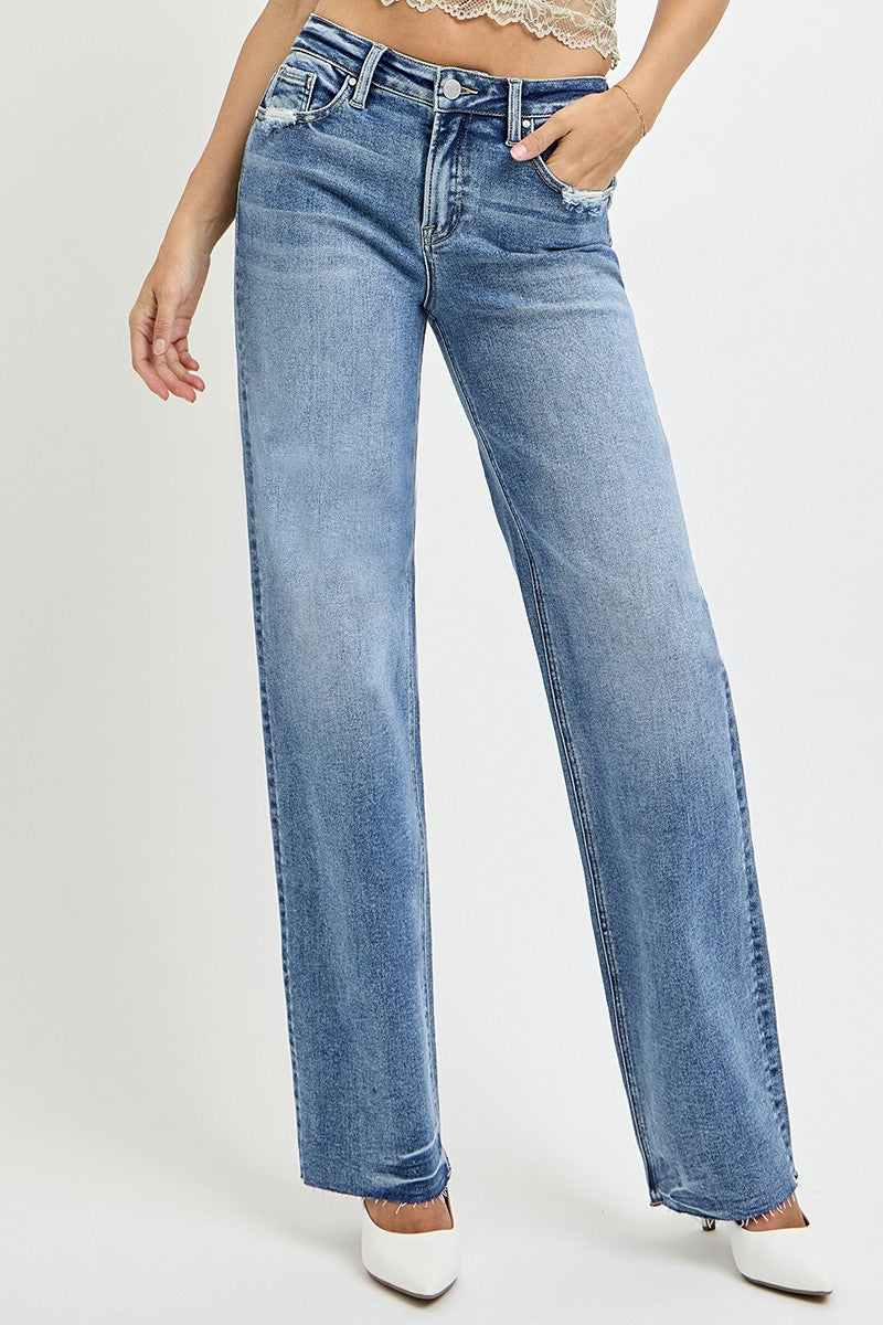 Mid Rise Flare Jeans- Doss Dollz