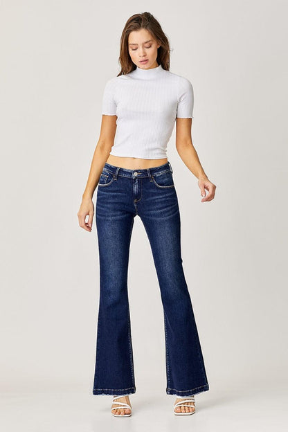 Mid Rise Flare Jeans- Doss Dollz