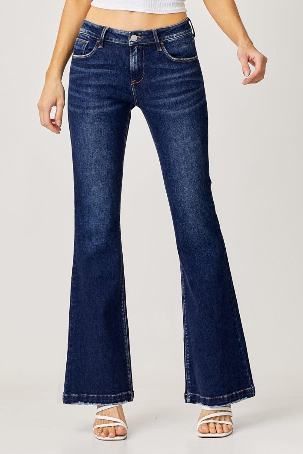 Mid Rise Flare Jeans- Doss Dollz