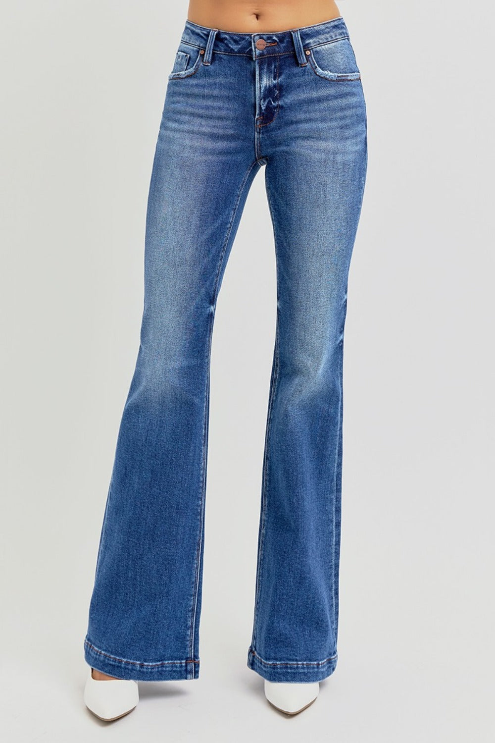 Mid Rise Flare Jeans- Doss Dollz