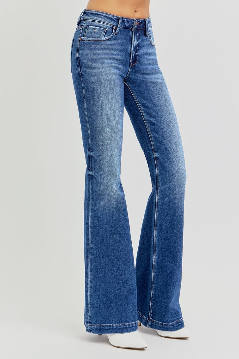 Mid Rise Flare Jeans- Doss Dollz