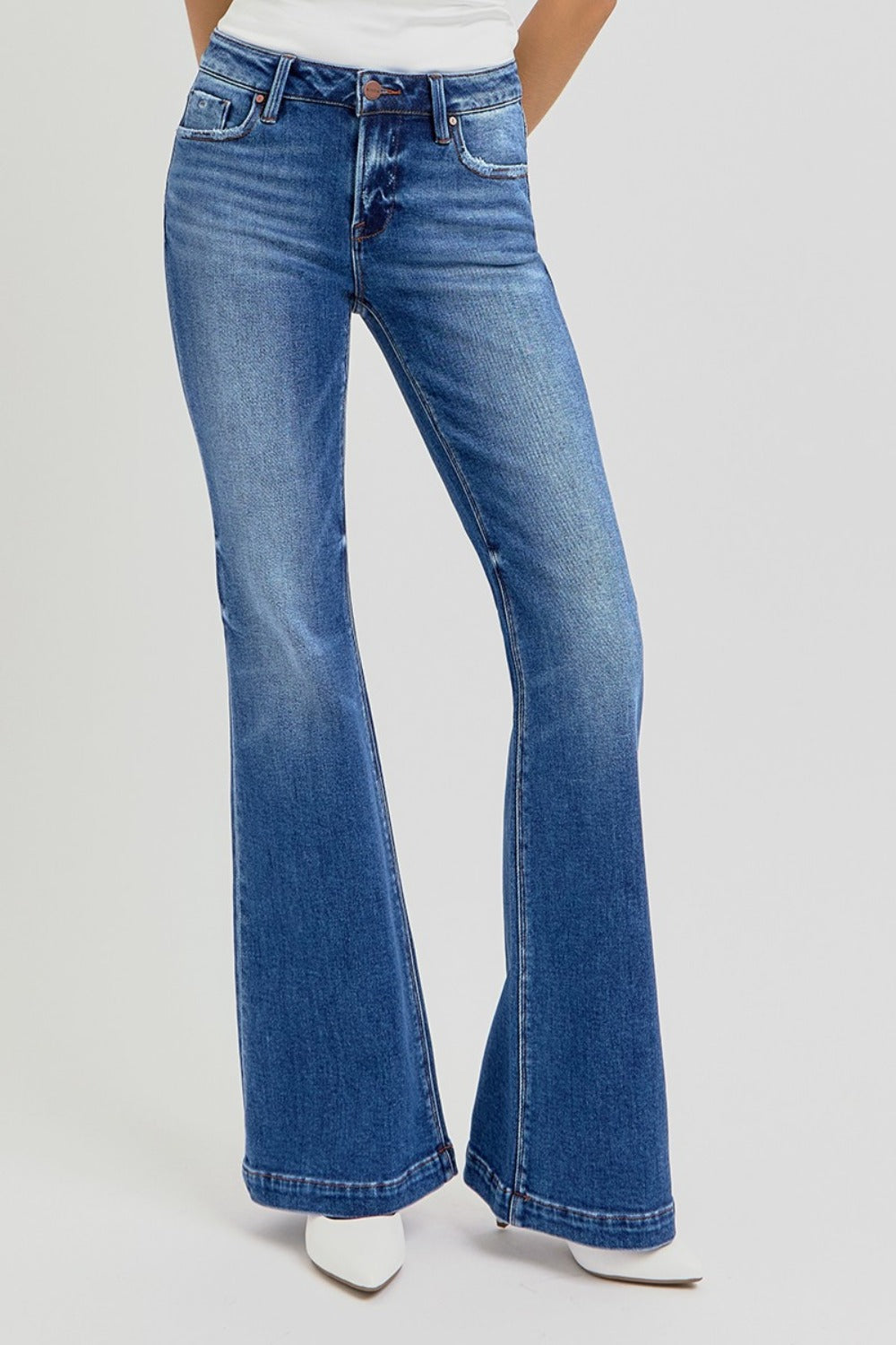 Mid Rise Flare Jeans- Doss Dollz