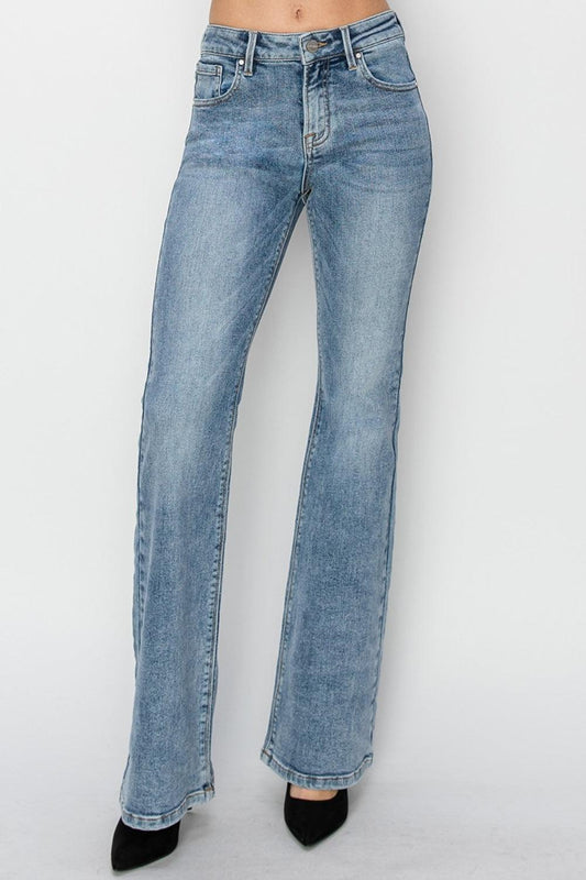 Mid Rise Flare Jeans- Doss Dollz
