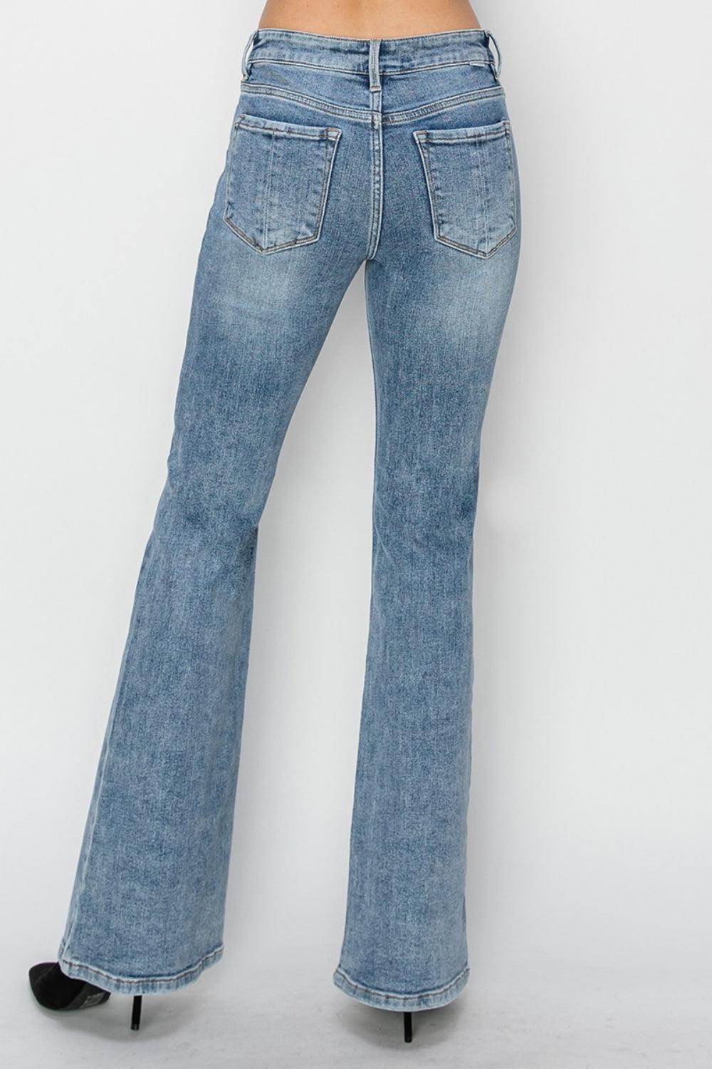 Mid Rise Flare Jeans- Doss Dollz