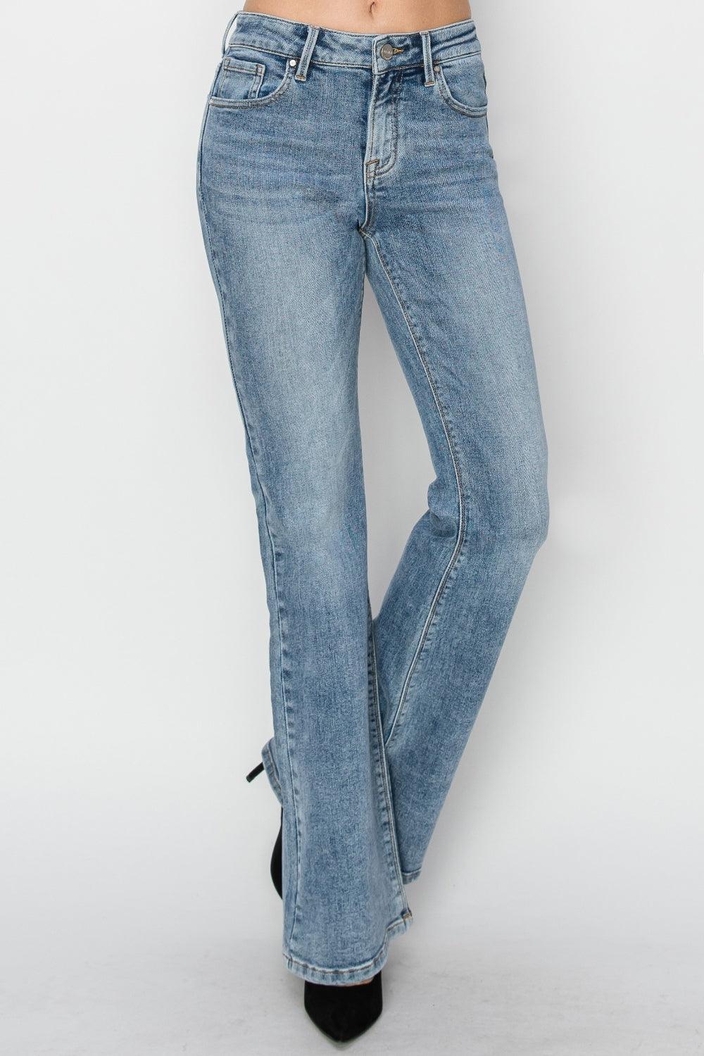 Mid Rise Flare Jeans- Doss Dollz