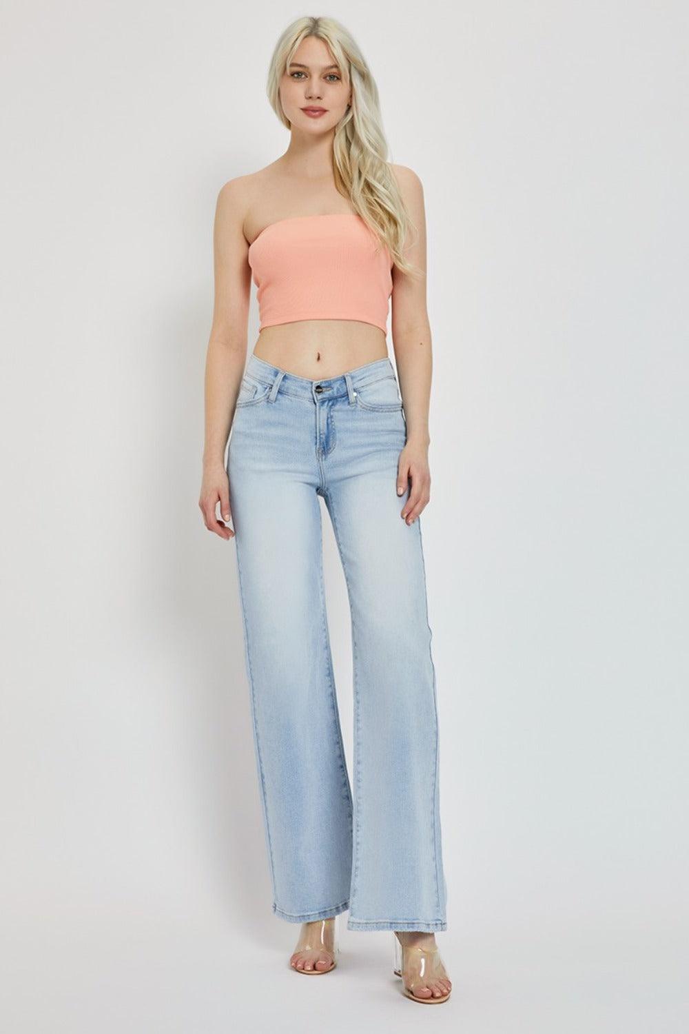 Mid Rise Flare Jeans- Doss Dollz