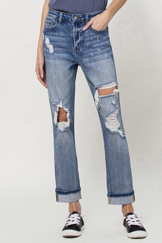 Mid Rise Flare Jeans- Doss Dollz