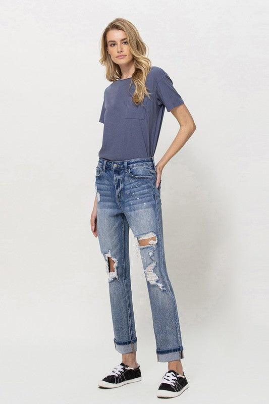 Mid Rise Flare Jeans- Doss Dollz